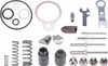 A collection of pneumatic tool parts and accessories laid out on a white background. Produktbild-Vorschau