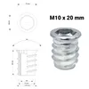 10x skrutkovacie zásuvky M10 - dĺžka 20 mm - skrutkovacia Náhľad obrázku produktu 3