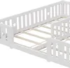 UnboxG Weißes Massivholz-Kinderbodenbett mit Schutzgittern Produktbild-Vorschau 5