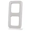 A product shot of a white, two-gang light switch frame. Náhled obrázku produktu
