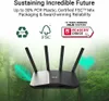 A router is placed in a forest setting with green leaf and heart graphics. Náhled obrázku produktu
