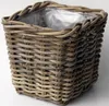 VAN DER LEEDEN Rattan Übertopf Grau quadratisch mit Produktbild-Vorschau 2