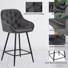 A collage of images showcasing a bar stool with different close-ups and feature callouts. Produktbild-Vorschau