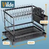 Vilde | Odkapávač na nádobí s odkapávací miskou - Černý - Náhled obrázku produktu 7