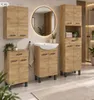 Stojaca kúpeľňová skrinka, 2 dvierka, zásuvka, dub craft Náhľad obrázku produktu 4