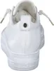 A white leather sneaker shown from the back. Voir les images du produit