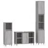 3-tlg. Badmöbel-Set moderne - mit Stauraum - Grau Sonoma Produktbild-Vorschau 2