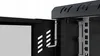 Close-up view of a hinge mechanism on a black server rack cabinet. Náhľad obrázku produktu
