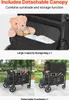Wagon Kinderwagen für 4 Kinder Push Pull Faltbare Produktbild-Vorschau 5