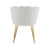 A white velvet chair with gold legs is shown from the back against a white background. Náhled obrázku produktu