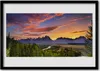 Bild 100x70 MDF-Rahmen Wandkunst Sun Mountain Forest Nature Produktbild-Vorschau 1
