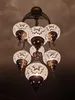 Transparante mozaïeklamp in Turkse stijl met zeven kappen - Productafbeelding-voorbeeld 3