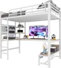 Podkrovní postel Sweiko, 90 x 200 cm, železný rám, psací Náhled obrázku produktu 8