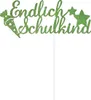 Oblique Unique Endlich Schulkind Torten Topper Glitzernd Produktbild-Vorschau 1