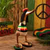Tokoindah Holzente Rasta 25 cm mit Dreadlocks, Deko & Produktbild-Vorschau 5