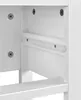 Close-up view of the interior of a white cabinet or shelf unit, showing screws and a clear plastic strip. Produktbild-Vorschau