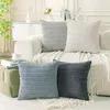 4er Set Deko Kissenbezug 40x40 cm, Grau Kordsamt Kissen Produktbild-Vorschau 2