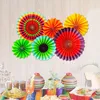 6 éventails en papier, décorations suspendues pour fêtes, Voir les images du produit 6