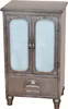 A standalone metal cabinet with glass doors and a drawer. Produktbild-Vorschau