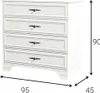 Matowa biała komoda z 4 szufladami - 95 cm - Salon & Podgląd zdjęcia produktu 5