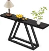 A black console table with a lamp, a bowl of lemons, and a vase with greenery. Produktbild-Vorschau