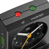 Close-up of a black Braun alarm clock. Voir les images du produit