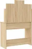 A wooden vanity table with a tiered, mirror-like structure on top, set against a white background. Podgląd zdjęcia produktu