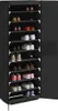 vidaXL Schuhschrank Schwarz 60x30x166 cm Stoff Produktbild-Vorschau 2