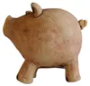 Handgefertigte Spardose Schwein aus Steinzeug, Natur, L 11 Produktbild-Vorschau 2