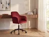 Bürostuhl höhenverstellbar - Samt - Bordeauxrot & Schwarz - Produktbild-Vorschau 2