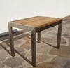 ALEOS. Edelstahl Teak Beistelltisch 50x35 cm Kaffeetisch Produktbild-Vorschau 3