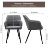 CLIPOP Esszimmerstühle, 4er Set Retro Kunstleder Sessel, Produktbild-Vorschau 2