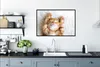 MuchoWow® Gerahmtes Poster Katze - Rot - Haustiere - Produktbild-Vorschau 3