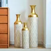 okwish 3-teiliges Metallvasen Standvasen-Set Blumenvase Produktbild-Vorschau 2