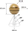 A diagram showing the specifications of a Deeper Sonar Chirp+ 2 fish finder. Voir les images du produit