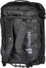 A black duffel bag with wheels and backpack straps. Produktbild-Vorschau