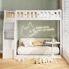 okwish Hochbett 90x200cm mit Rausfallschutz, Etagenbett Produktbild-Vorschau 2