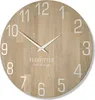 Horloge murale diamètre naturel aspect bois 100% chêne, Voir les images du produit 1