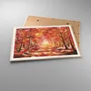 Gerahmtes Poster - Rahmen in heller Eiche - Herbst Wald Rot Produktbild-Vorschau 3