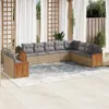 The Living Store 10-tlg. Garten-Sofagarnitur mit Kissen Produktbild-Vorschau 2