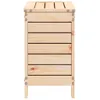 A front view of a wooden stool on a white background. Produktbild-Vorschau