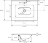 LuxeBath umyvadlo Umyvadlo na desku Square, 61x46x16,5 cm, Náhled obrázku produktu 5