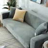 Sofabezug 3 Sitzer Stretch Samt Grau Elastische Sofahusse Produktbild-Vorschau 4