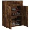 A shoe cabinet with its doors open, displaying various shoes on its shelves. Produktbild-Vorschau
