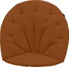 A brown, tufted cushion shaped like a fan or shell, shown from a top-down perspective against a white background. Anteprima dell’immagine prodotto