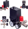 A collage of different views of an air compressor pressure switch and regulator. Anteprima dell’immagine prodotto