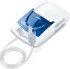 A white and blue Beurer inhaler with a clear tube attached. Produktbild-Vorschau