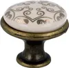 Möbelknopf Schrankknopf Porzellan mit Ornament alt Messing Produktbild-Vorschau 3