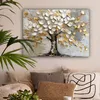 Leinwand Bilder 80x60 cm - Lebensbaum - Beige - Grau - Gold Produktbild-Vorschau 2