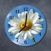 Glasuhr Wanduhr Küchenuhr Echt-Glas 30fi cm Blume weiß Produktbild-Vorschau 2
